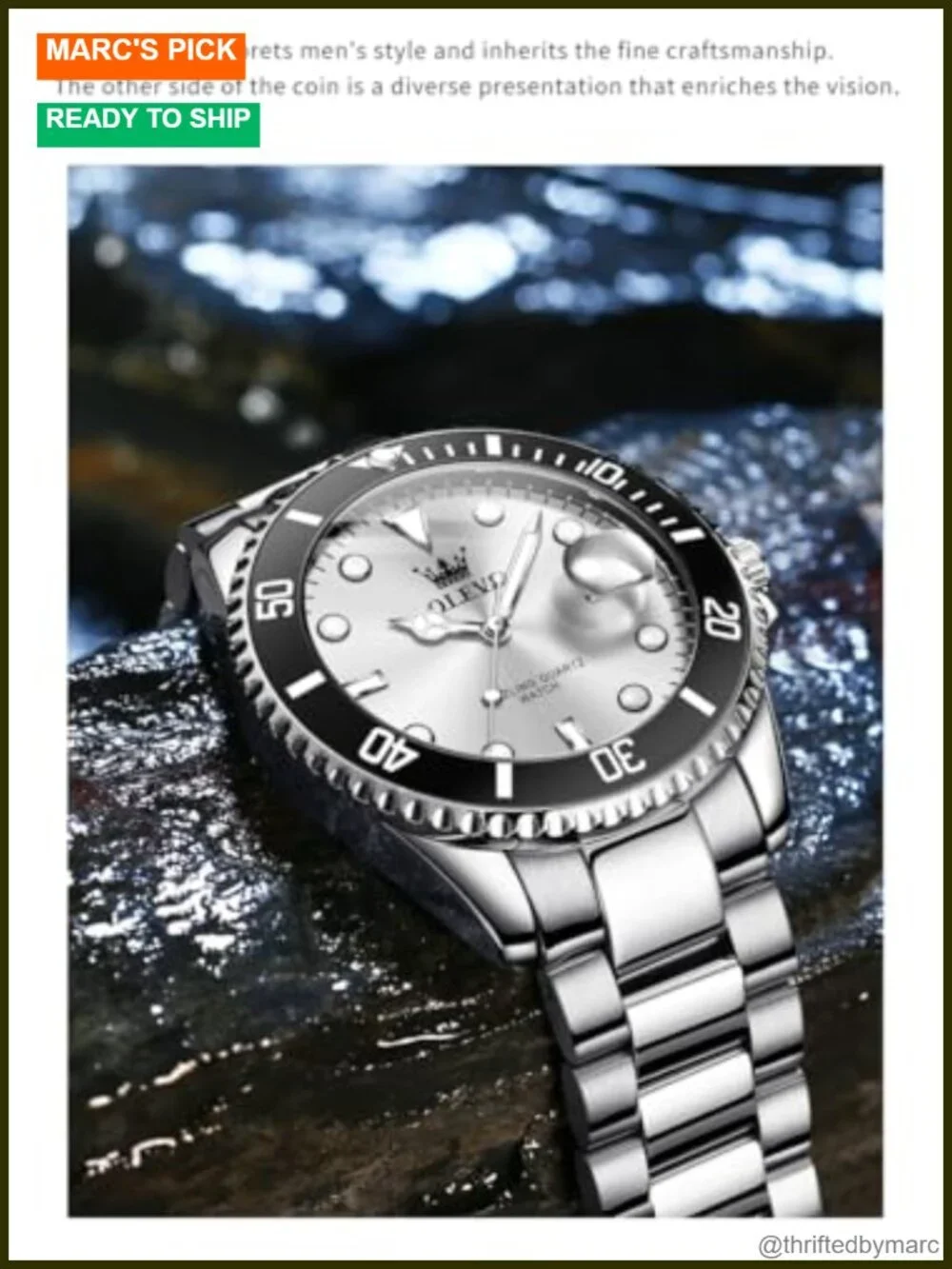 Classic Luxury Big Face Dress Watch Stainless Steel Luminous